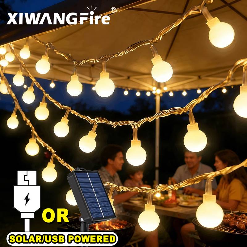 Outdoor Camping Tent Waterproof - Guirlandes lumineuses solaires/USB/batterie de 3 à