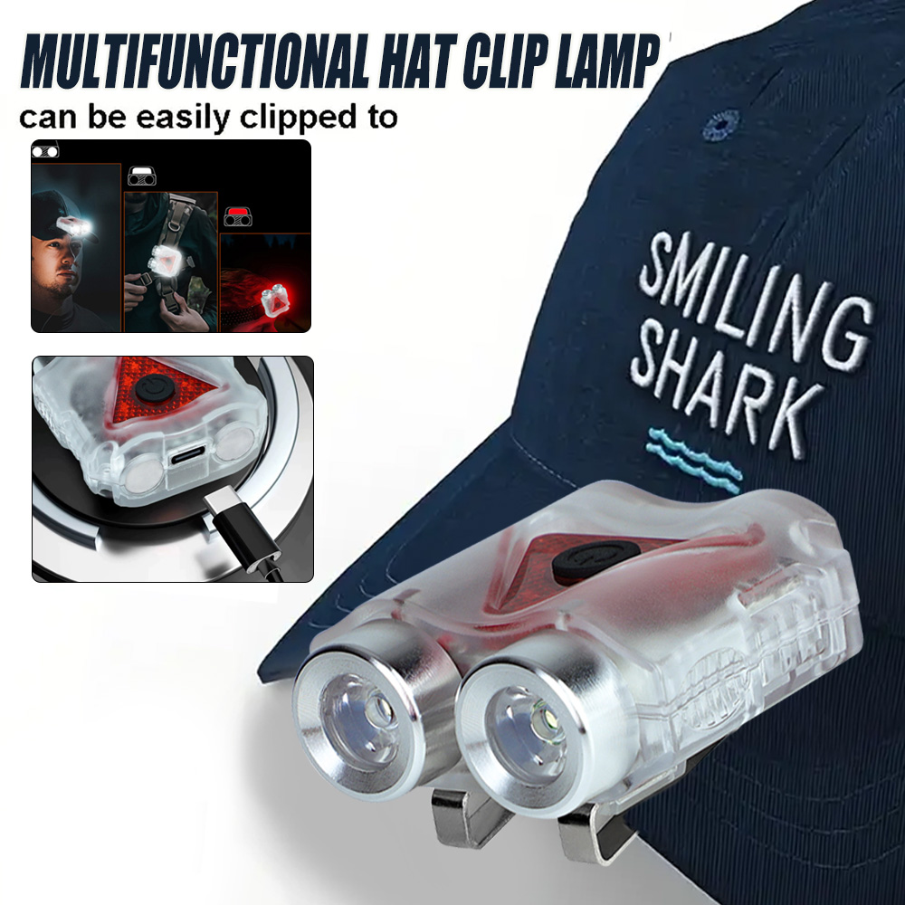 Outdoor Camping Hat - Lampe frontale LED mains libres rechargeable,