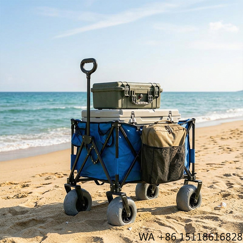 Outdoor Camping Furniture - Chariot de plage pliable en métal