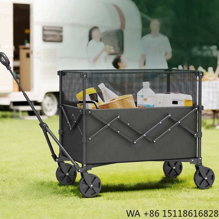 Outdoor Camping Furniture - Chariot utilitaire pliable à quatre roues,
