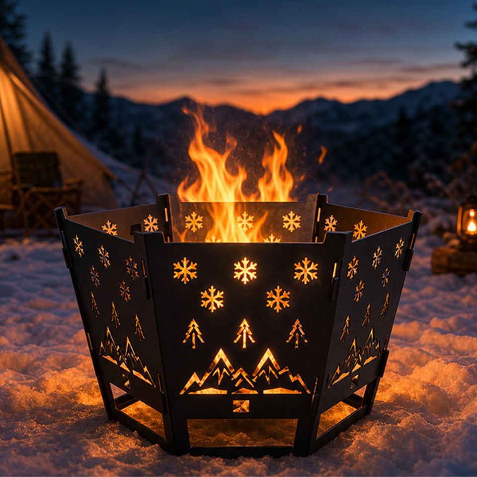 Outdoor Camping Fireplace - Brasero portable à bois pour camping