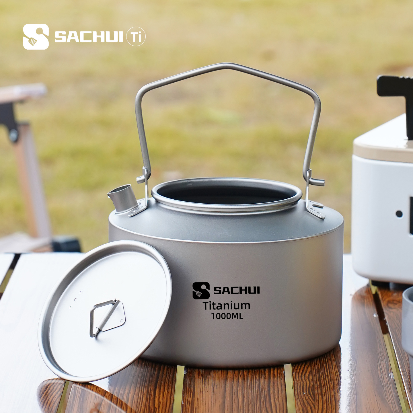 Outdoor Camping Kettle - Bouilloire en titane pur de 1000ML,