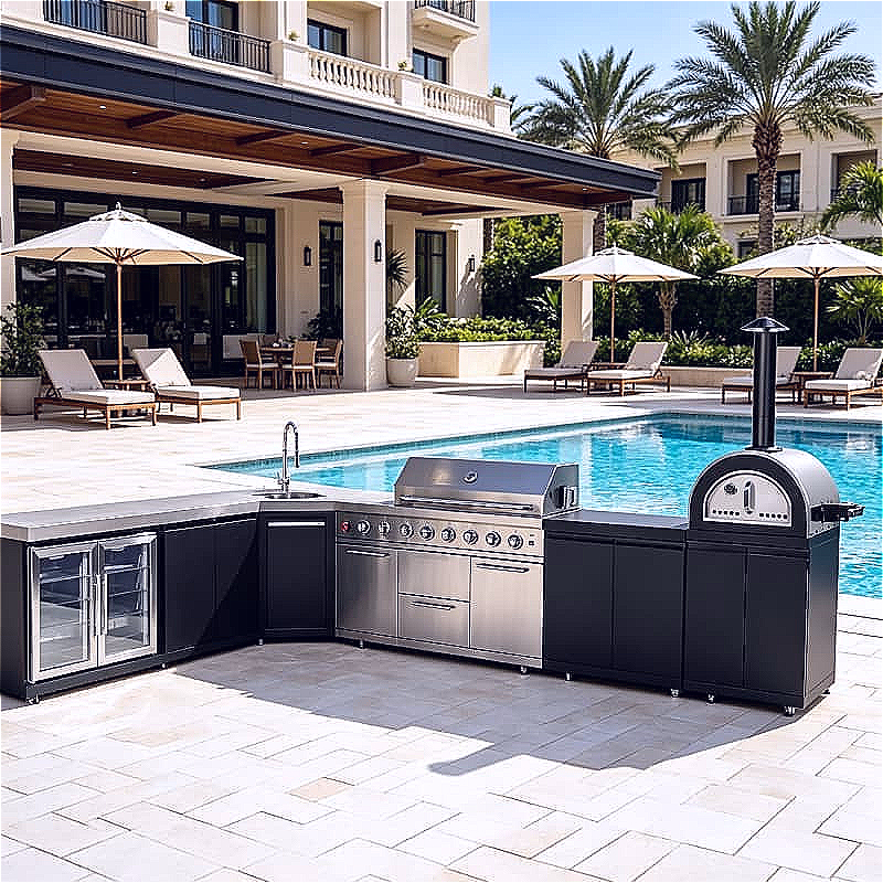 Outdoor Camping Kitchen With Sink - Table de cuisine pliante d'extérieur, station