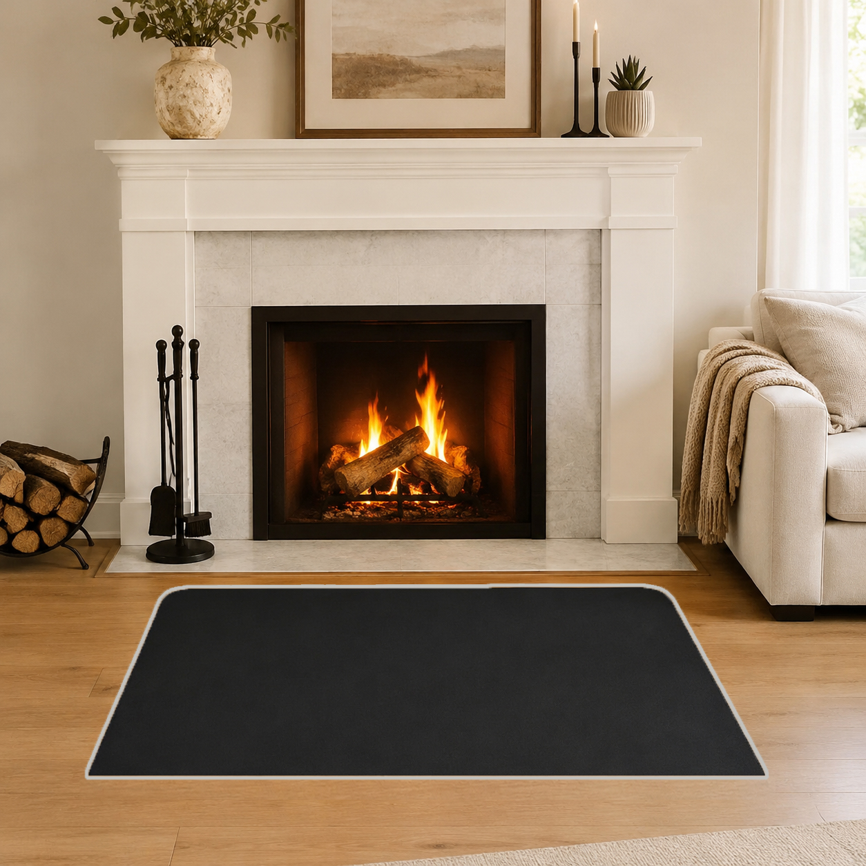 Outdoor Camping Fireplace - Tapis de protection rond et carré