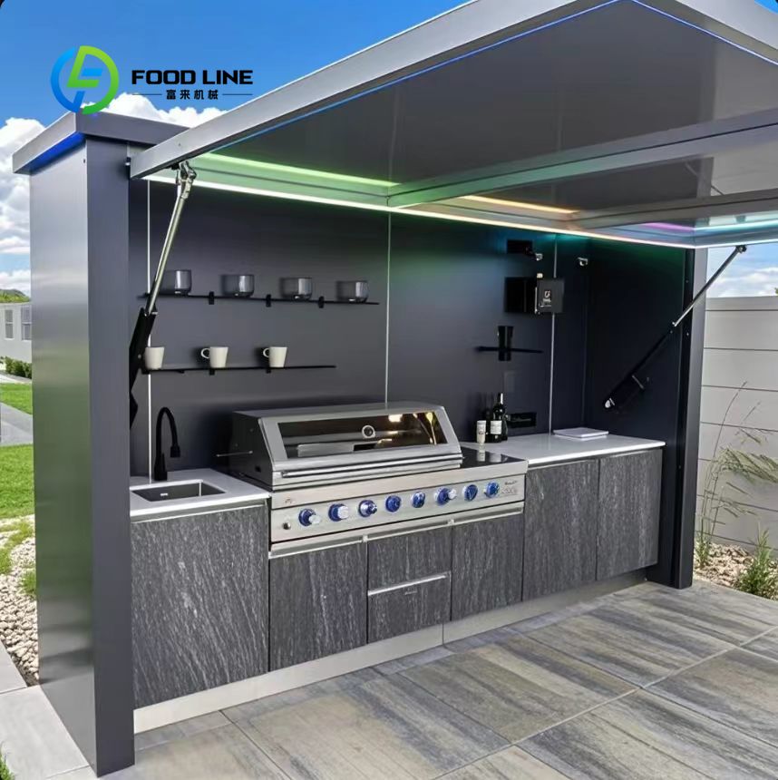 Outdoor Camping Kitchen With Sink - Chariot de cuisine portable personnalisé avec
