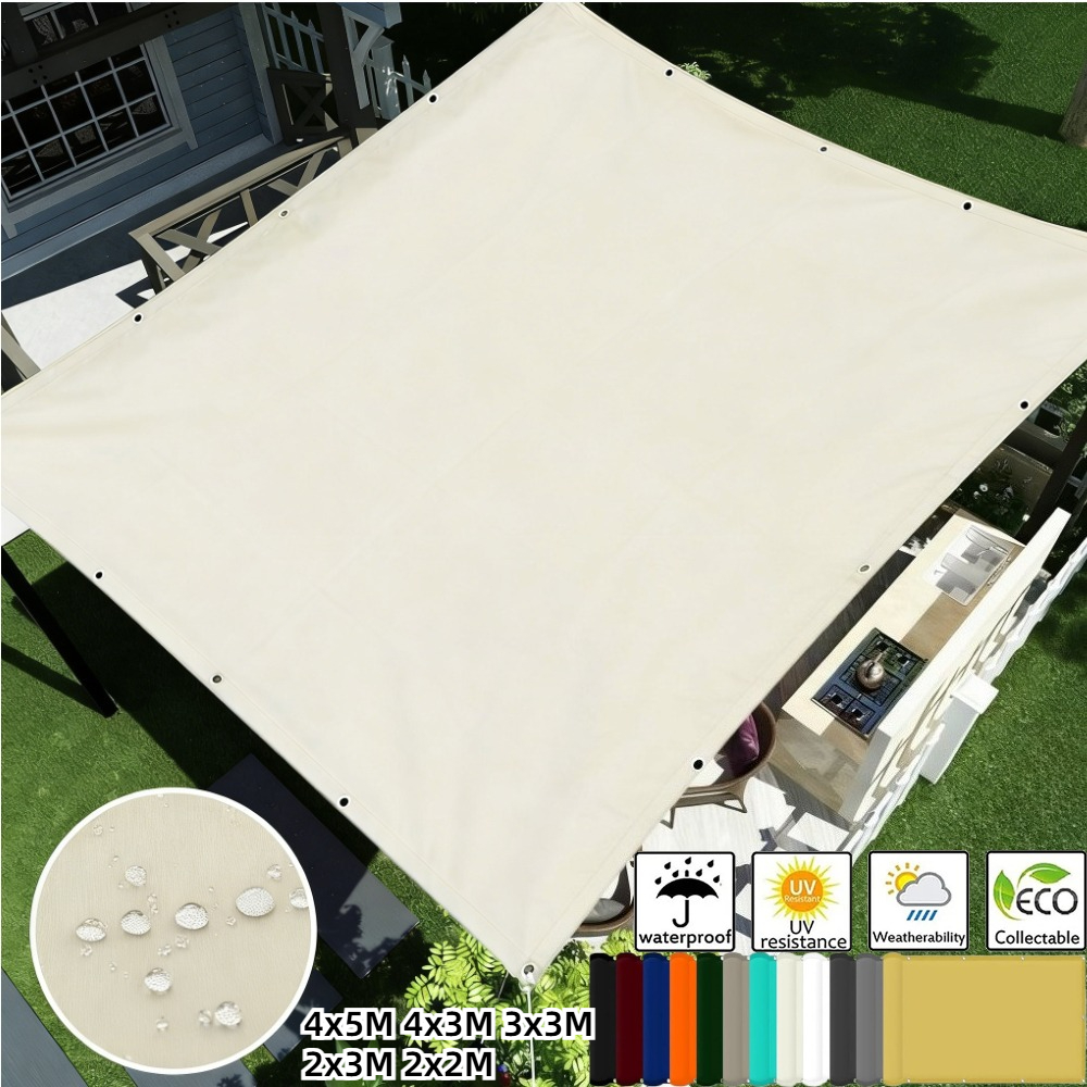 Outdoor Camping Tarp - Voile d'ombrage imperméable avec œillets, bâche