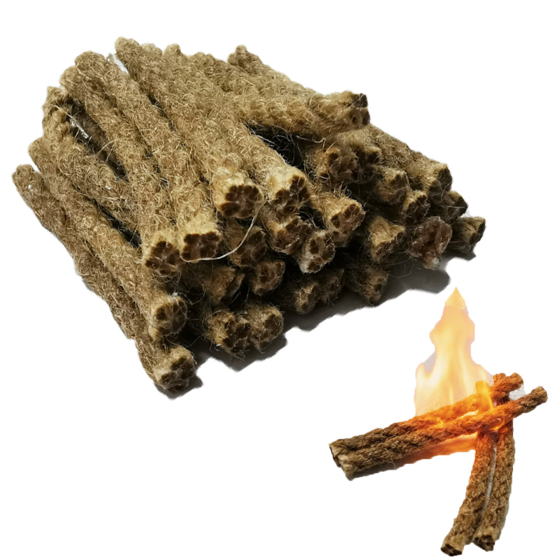 Outdoor Camping Fireplace - Allume-feu portable en corde de chanvre
