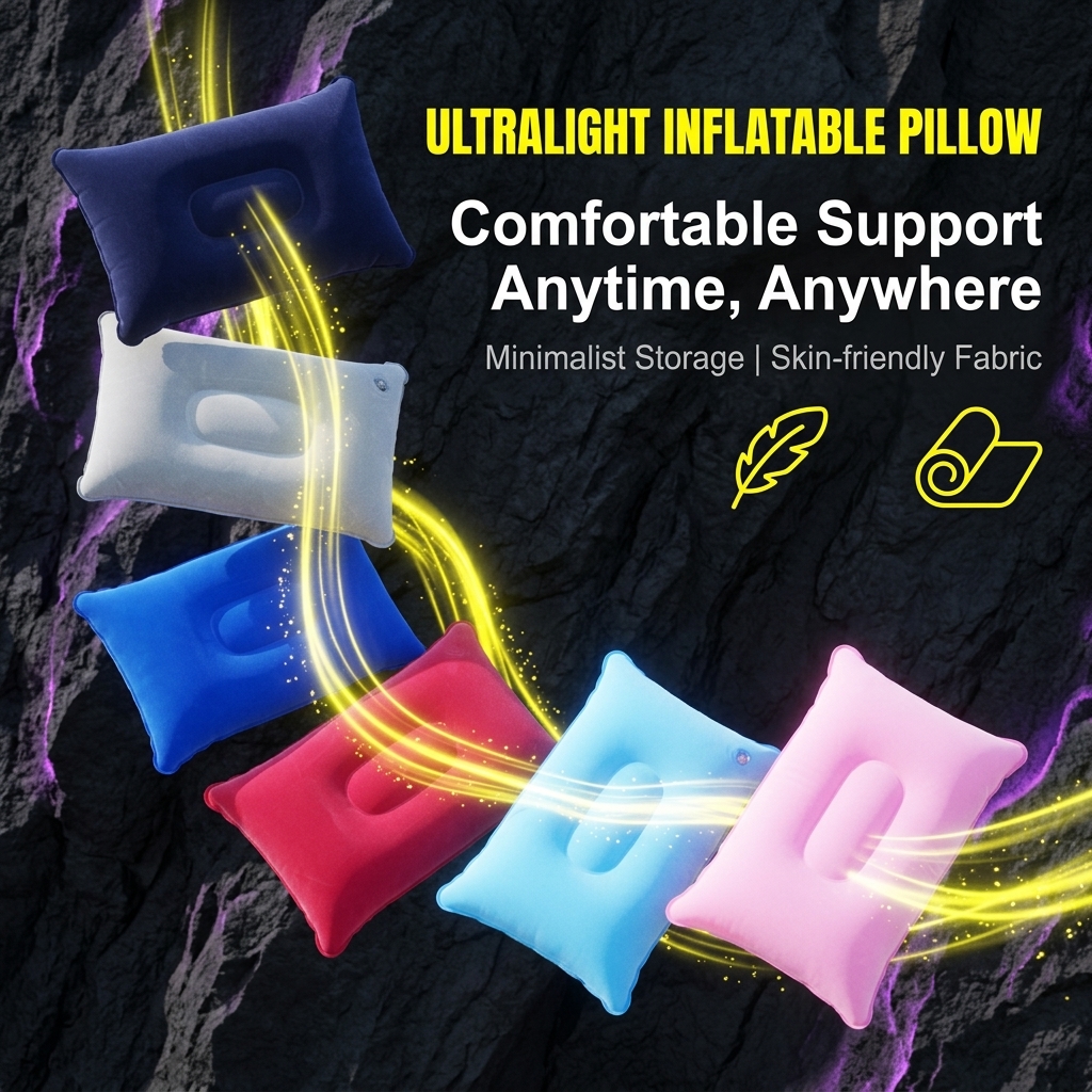 Outdoor Camping Quilt - Oreiller de voyage gonflable, oreiller d'air