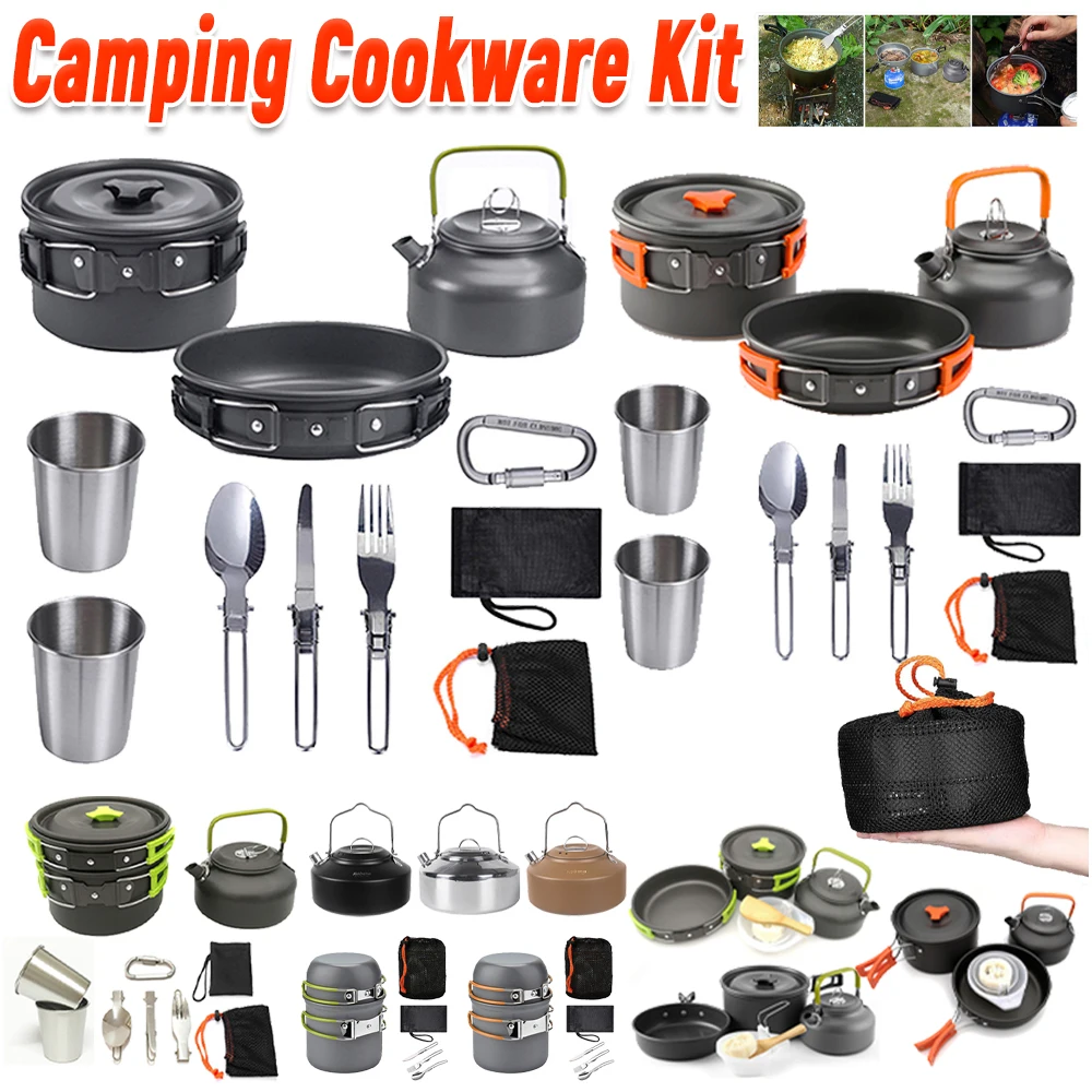 Outdoor Camping Kettle - Kit de cuisine de camping, bouilloire,