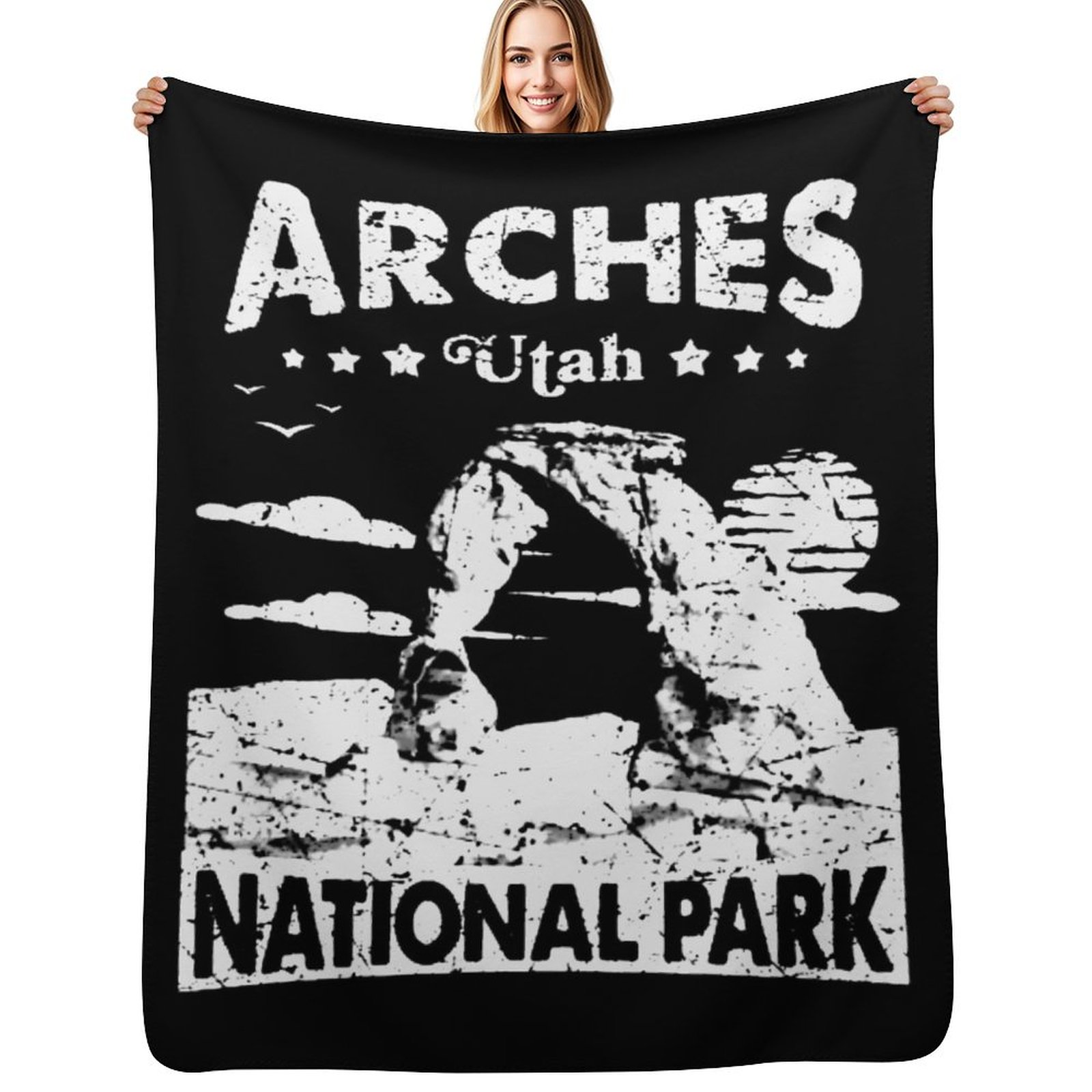 Outdoor Camping Utah - Couverture décorative vintage Arches National Park,