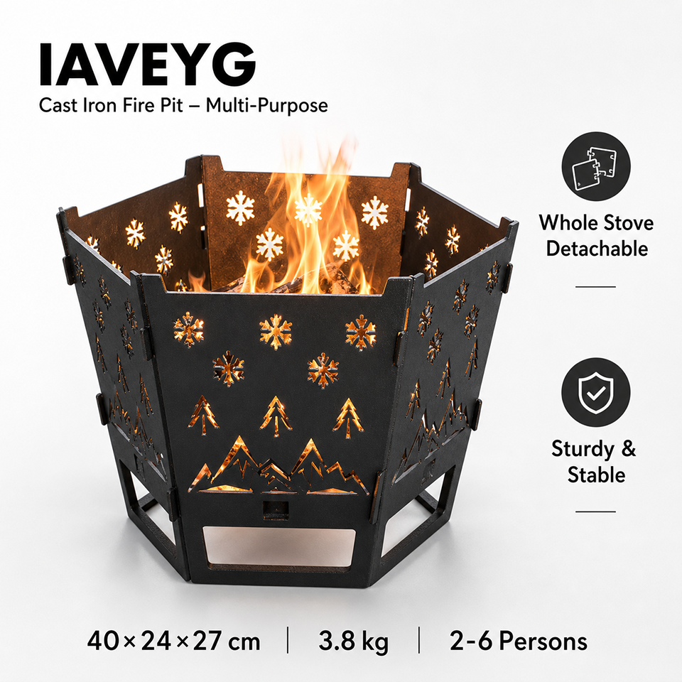 Brasero portable à bois pour c - Outdoor Camping Fireplace avis et prix