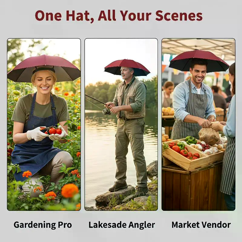 Chapeau parapluie pliable port - Outdoor Camping Umbrella avis et prix