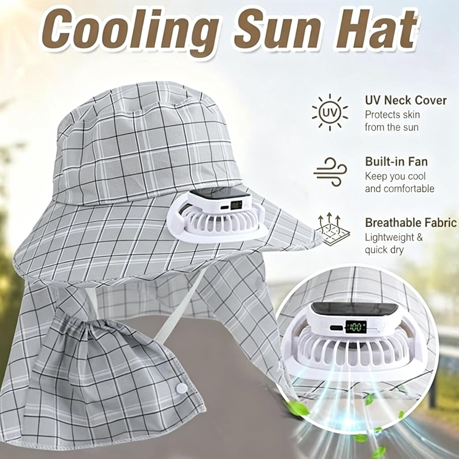 1PC Chapeau ventilateur solair - Outdoor Camping Hat avis et prix