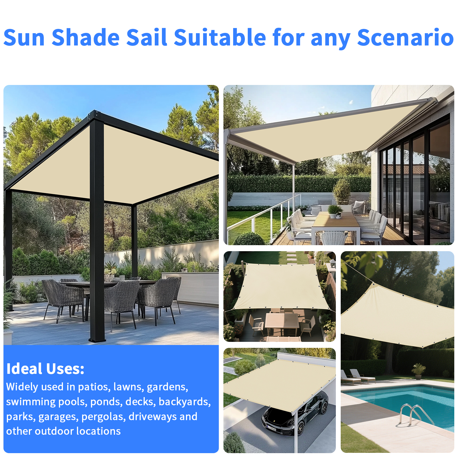 Voile d'ombrage de jardin 5x4m - Outdoor Camping Tarp avis et prix