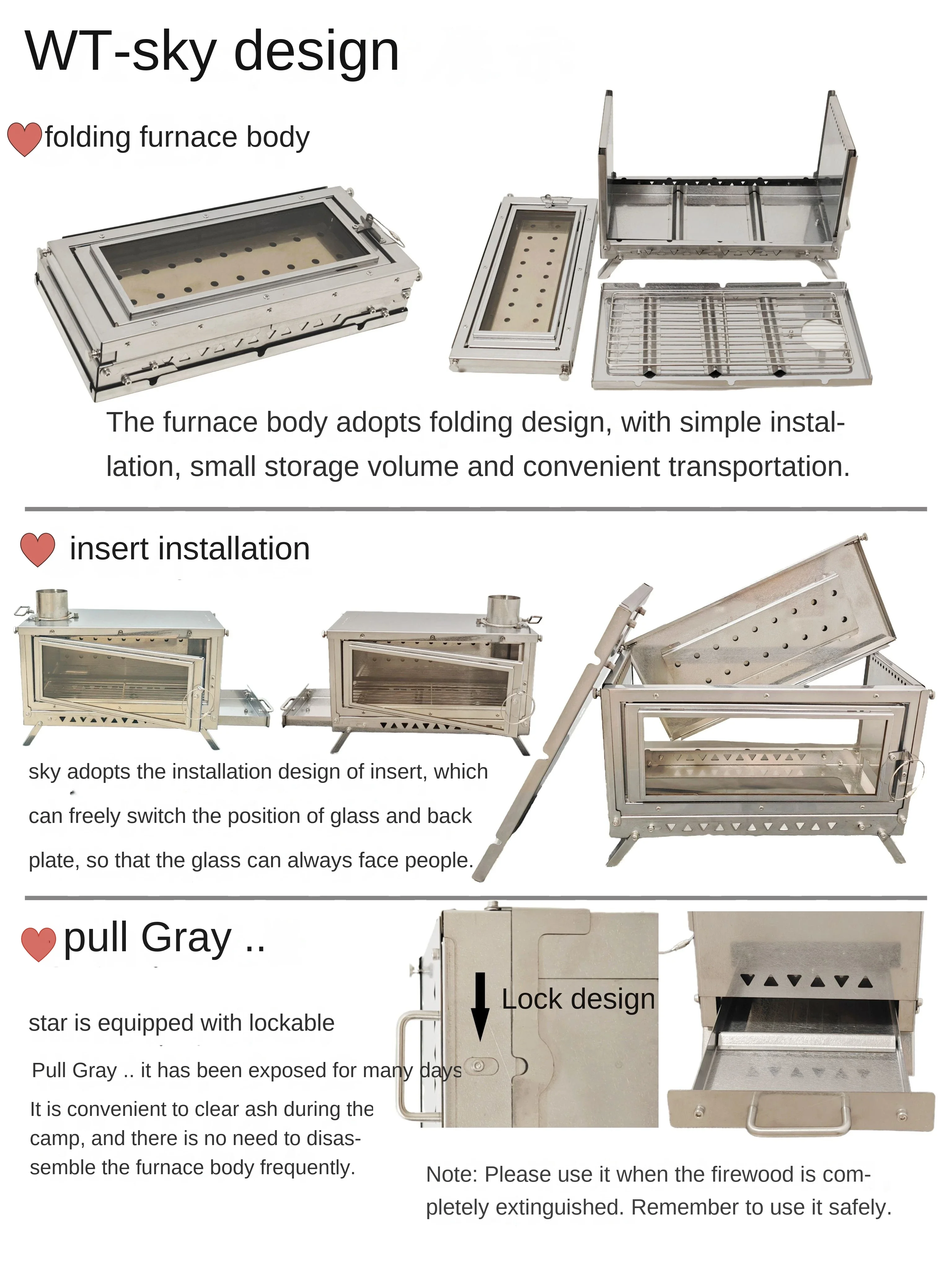 Cheminée pliante en alliage de - Outdoor Camping Fireplace avis et prix