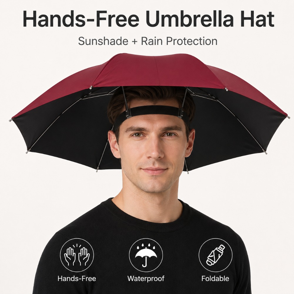 Chapeau parapluie pliable main - Outdoor Camping Umbrella avis et prix