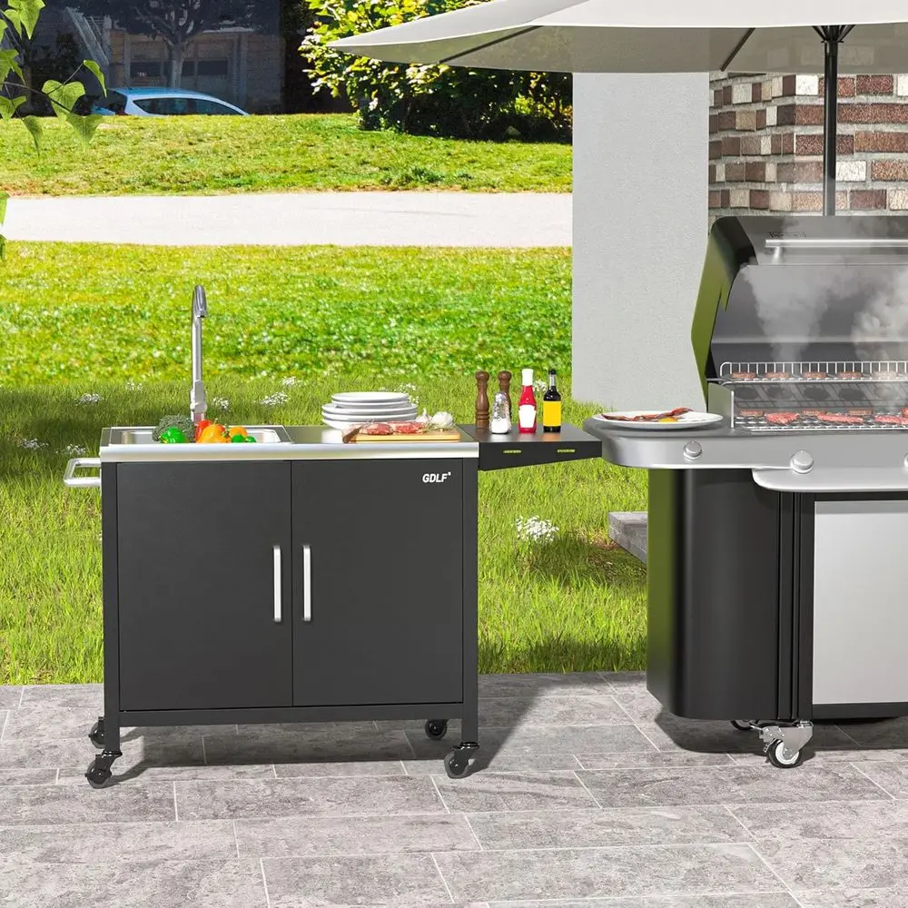 Îlot de cuisine extérieur avec - Outdoor Camping Kitchen With Sink avis et prix