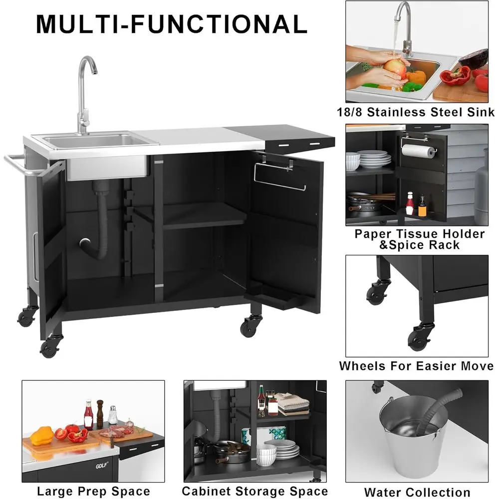 Îlot de cuisine extérieur avec - Outdoor Camping Kitchen With Sink avis et prix