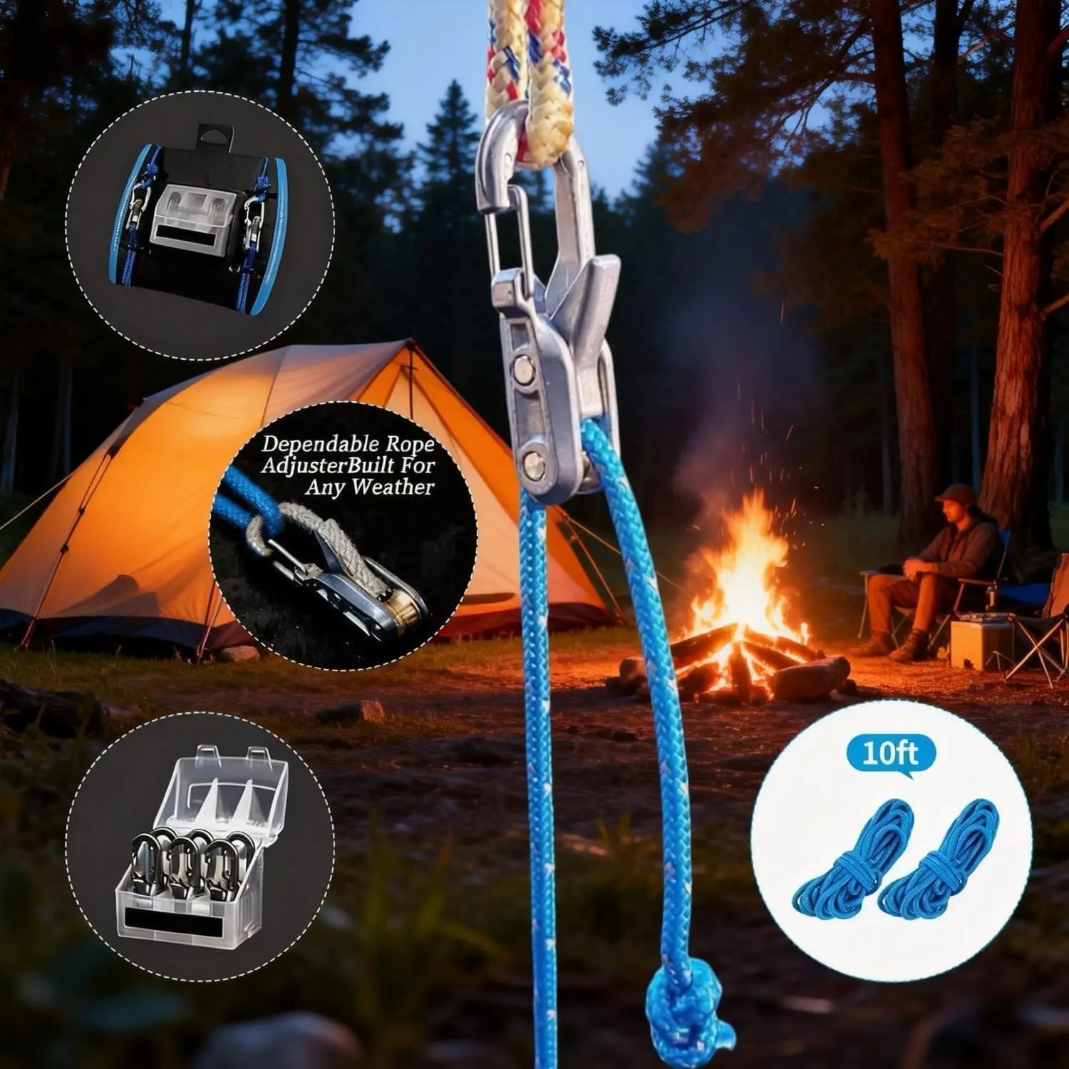 Lot de 6 tendeurs de corde en  - Outdoor Camping Tarp avis et prix