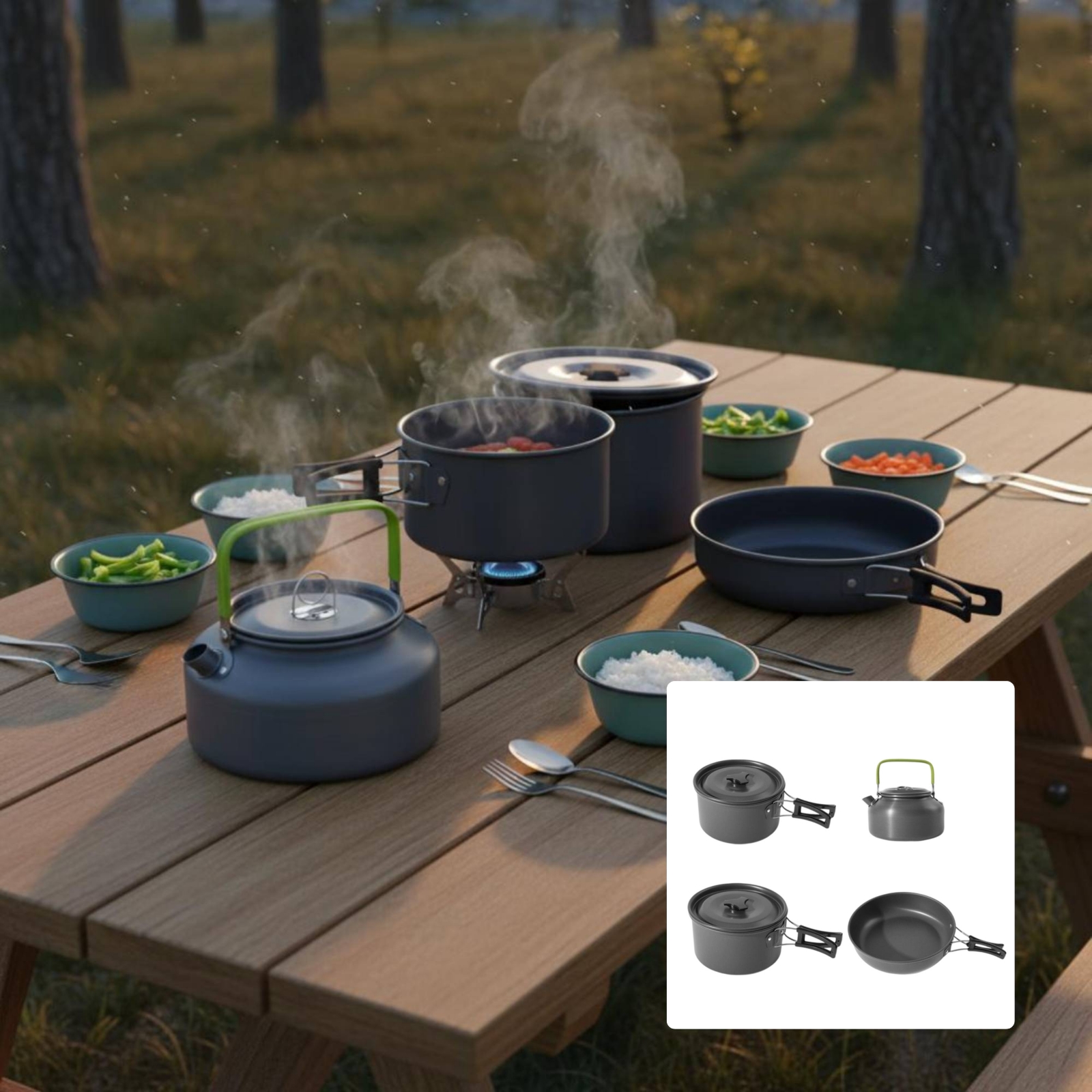 Ensemble de casseroles et boui - Outdoor Camping Kettle avis et prix