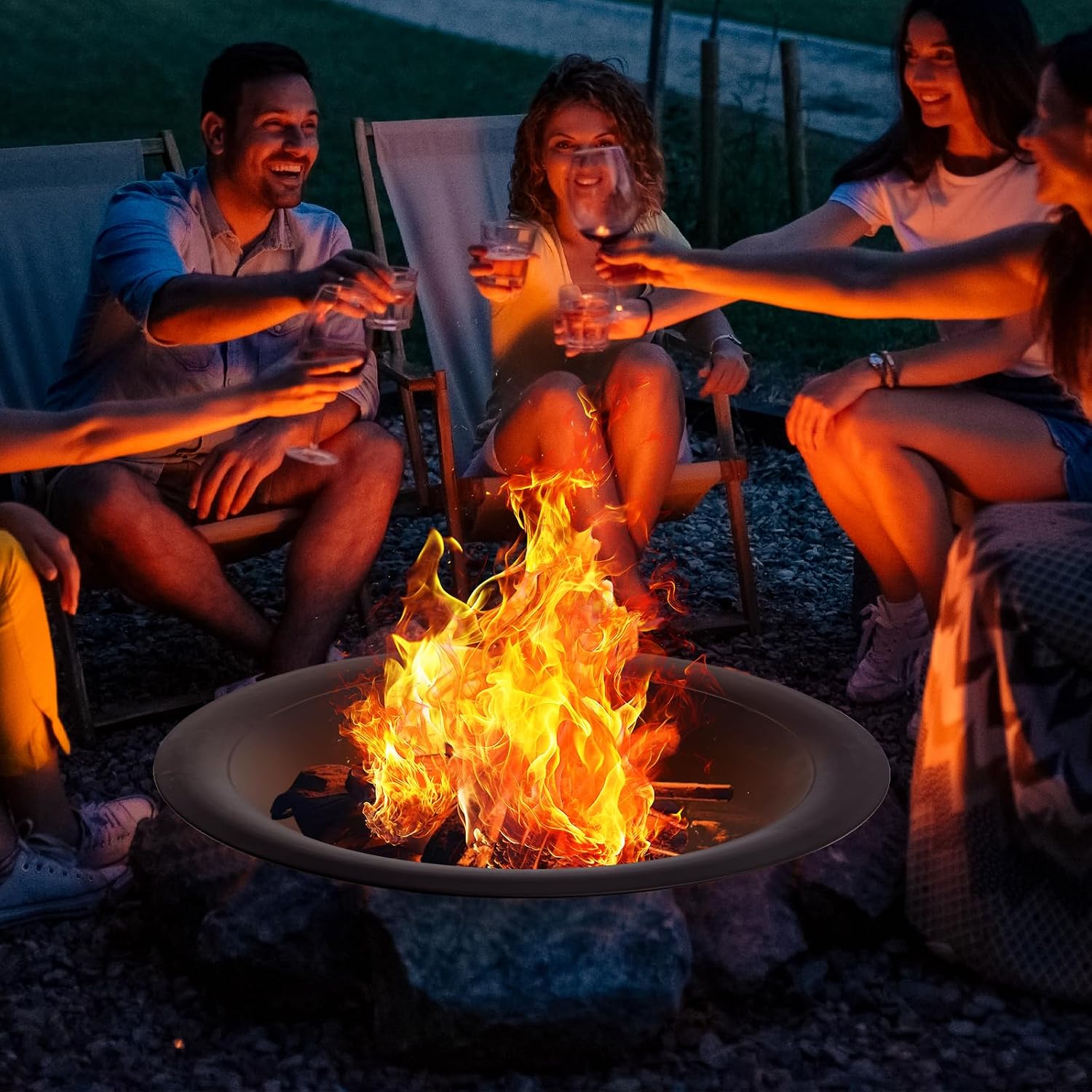 Brasero en acier de 35 pouces, - Outdoor Camping Fireplace avis et prix