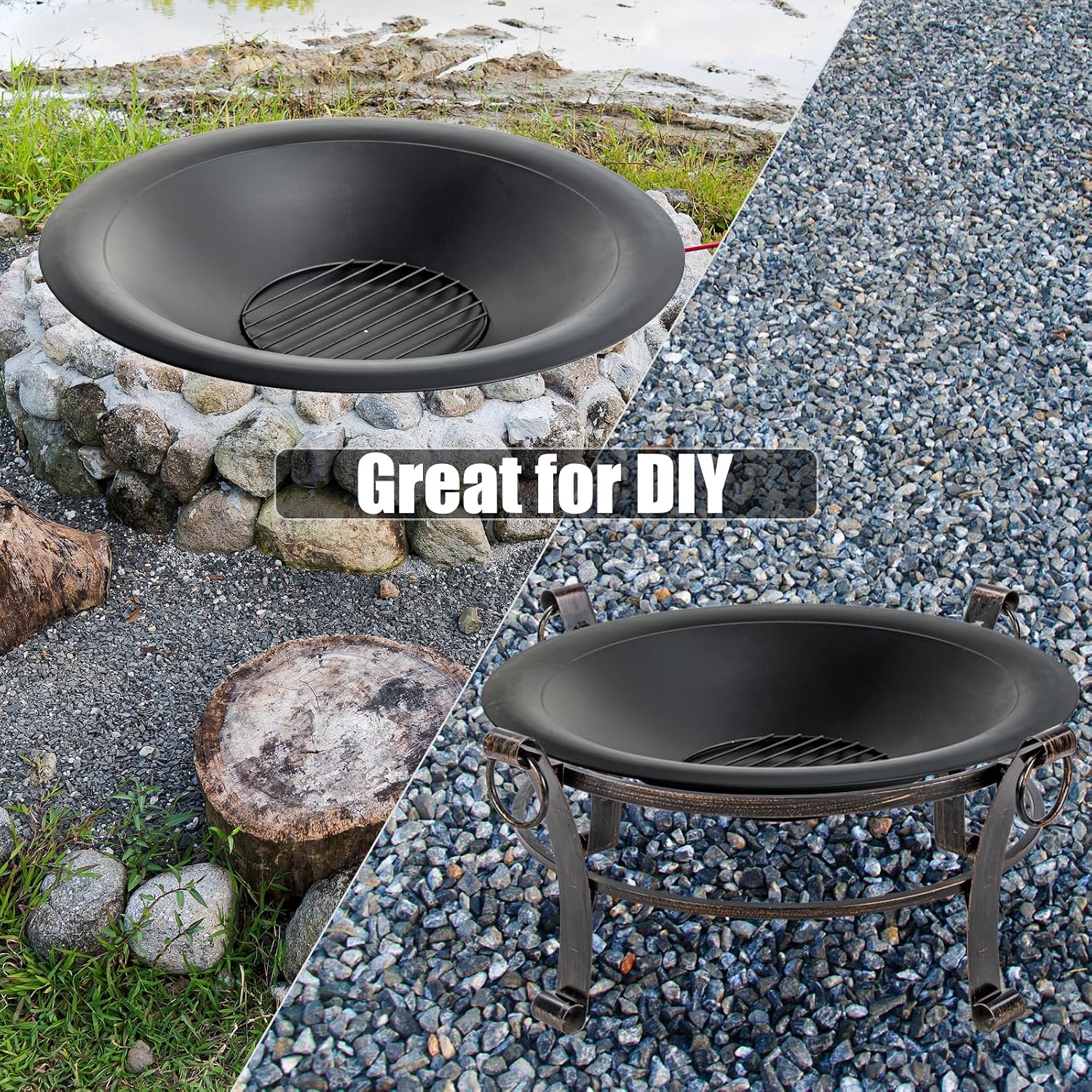 Brasero en acier de 35 pouces, - Outdoor Camping Fireplace avis et prix