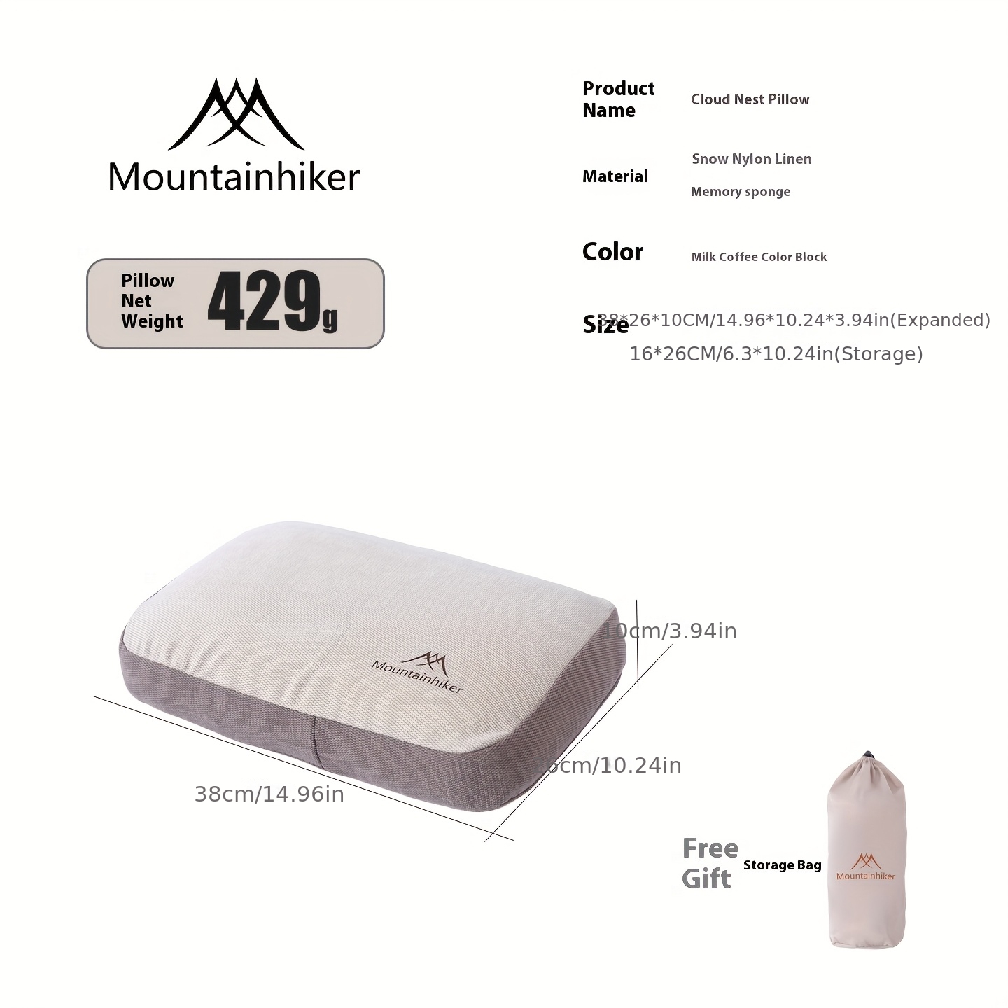 Mountainhiker Oreiller éponge  - Camping Quiet avis et prix