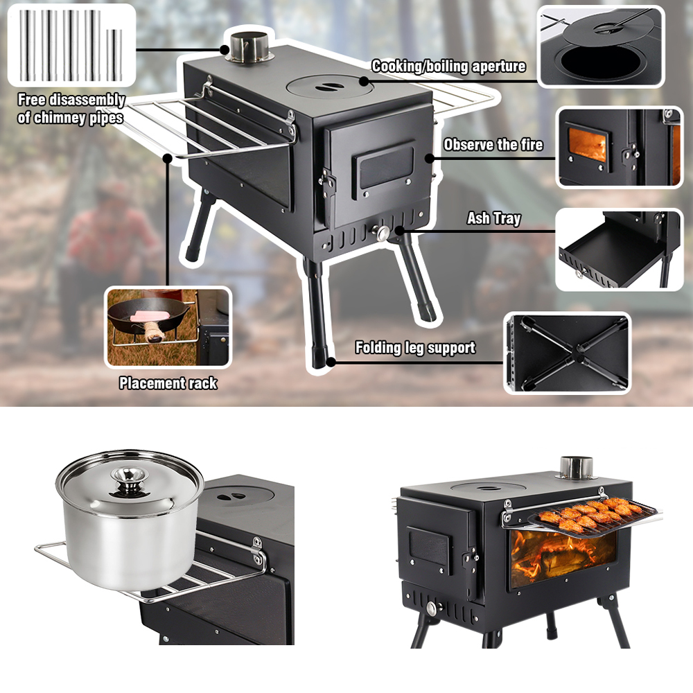 Poêle à bois portable pour cam - Outdoor Camping Fireplace avis et prix