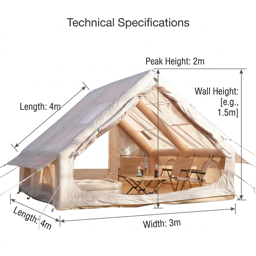 Tente gonflable avec fenêtre d - Outdoor Camping Tent Waterproof avis et prix